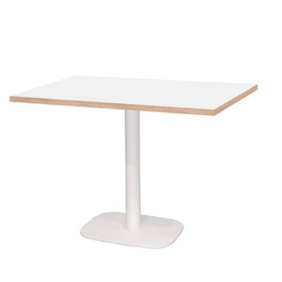 Table pied blanc 120x70cm blanc chant bois - intérieur - RestooTab