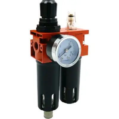Ensemble filtre régulateur lubrificateur 1/4" 12 bars 42 m/h LACME - 317800 - LACME SARL