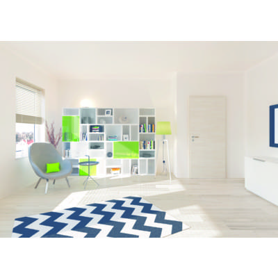 Bloc-porte isolant RHEDA décor chêne platine H.100 à 116 mm - 204 x 73 cm - droit poussant - serrure 3 points - Gedimat - WESTAG
