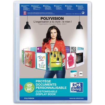Protège-documents personnalisable A4 60 Pochettes 120 vues Incolore - OXFORD