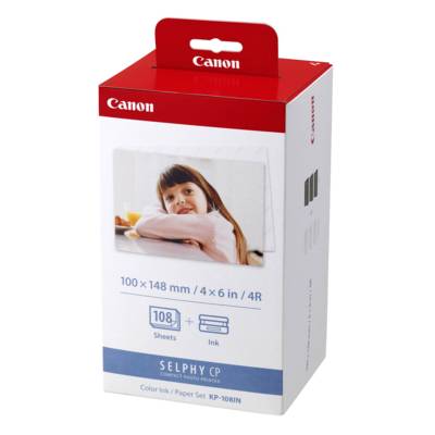 Pack de 3 cartouches jet d'encre couleur KP-108IN+ Kit papier photo 108 pages - CANON
