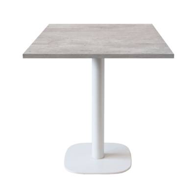 Table pied blanc 70x70cm beton naturel - intérieur - RestooTab