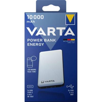 Batterie externe mobile Power Bank Energy 10000, blanc - VARTA