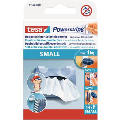 Powerstrips 14 Languettes Amovibles SMALL pour Surfaces Lisses 1kg - TESA