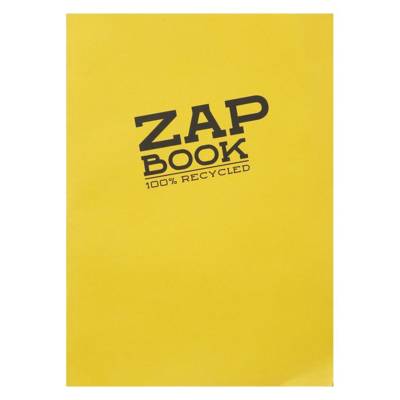 Zap book bloc d'esquisse recyclé 10,5x14,8 uni 80g 160 feuilles couvertures aléatoires - CLAIREFONTAINE