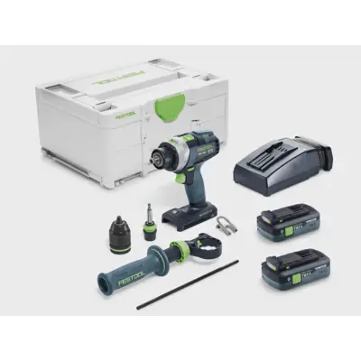 Perceuse-visseuse à percussion sans fil TPC 18/4 TBX4,0 I-Plus QUADRIVE - FESTOOL - avec 2 batteries 4Ah - chargeur - SYSTANER - 579371