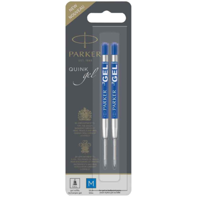 Mine de rechange QUINK gel, bleu, tracé: M, 2 pièces - PARKER