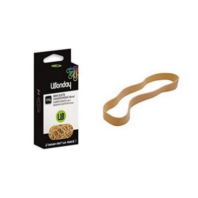 Bracelets caoutchouc blond 200 x 10 mm Boite de 100 g - WONDAY