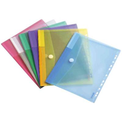 Lot de 12 pochettes enveloppes A4 avec perforation couleurs assorties - TARIFOLD