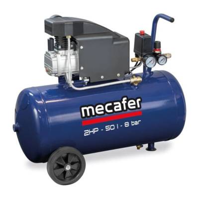 Compresseur 2HP lubrifié - 8 bar - 50 litres - Gedimat - MECAFER