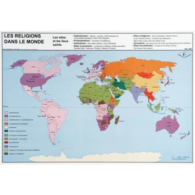 Planche éducative sur les religions dans le monde (religions – Ulmann