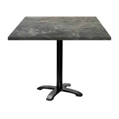 Table pied noir 90x90cm pierre metallisee - intérieur - RestooTab
