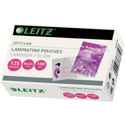 Lot de 100 pochettes plastification 54 x 86 mm carte de crédit 250 Mic (2x125) - LEITZ