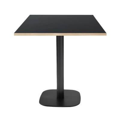 Table pied noir 70x70cm noir chant bois - intérieur - RestooTab