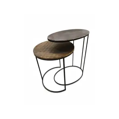 Tables basses gigogne doré/argenté DESIR 5 - OCCASION - Adopte un Bureau