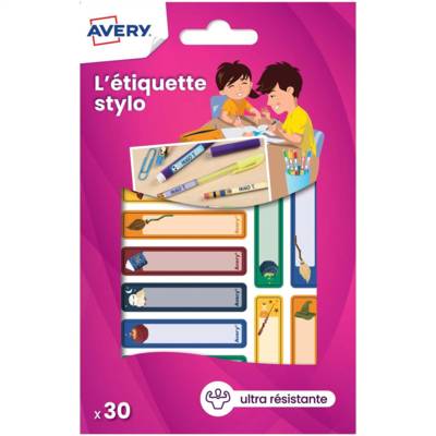 Sachet de 30 étiquettes stylos motifs magie - 50 x 10 mm - AVERY