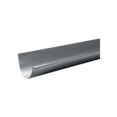 Gouttière demi-ronde de 25 - Zinc naturel - Sans pince - Ep 0,65 L 4 m - VM BUILDING SOLUTIONS