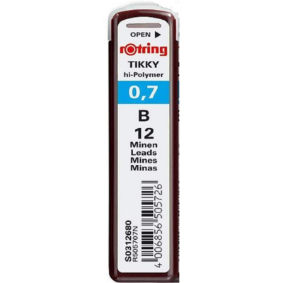Etui de 12 mines Tikky Pour porte-mines 0,7 mm B - Rotring