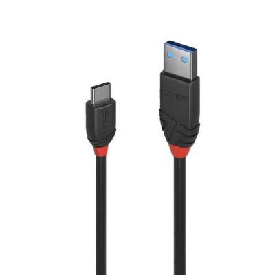 Câble USB 3.2 Type A vers C, 10Gbit/s, Black Line, 0.5m - LINDY