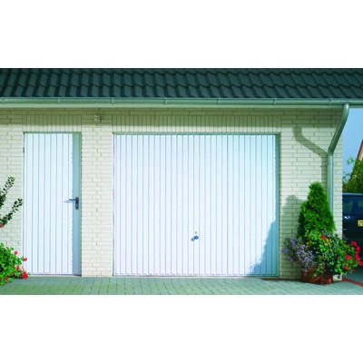 Porte de service RAINURA en acier blanc réversible - 200.5x84.5cm - Gedimat - TUBAUTO