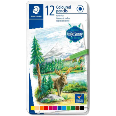 Crayon couleur Design Journey, étui métal de 12 - STAEDTLER