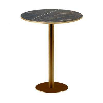 Mange-debout pied Doré Ø60cm marbre samas chants laiton - intérieur - RestooTab