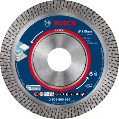 Disque diamant Hard Ceramic EXPERT 115x22,23x1.4x10mm - BOSCH - 2608900654