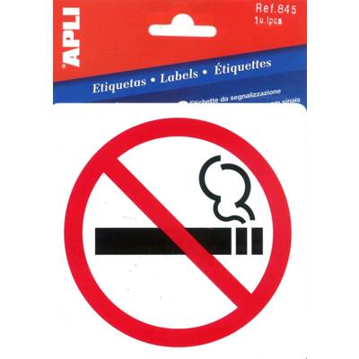 Pictogramme interdiction de fumer 114 x 114 mm - APLI-AGIPA