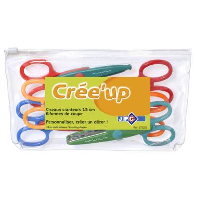 Pochette de 6 ciseaux cranteurs 13 cm - WONDAY
