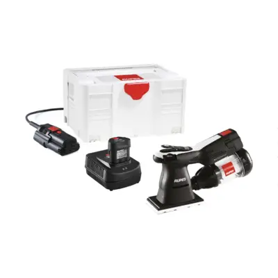 Kit mini ponceuse plateau rectangulaire avec 2 batteries + Chargeur + Bloc d'alim rechargeable + Filtre green tech + Systainer - RUPES - HSE73/BLX