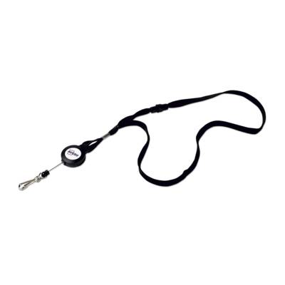 Lot de 10 tours de cou noirs de 40 cm x 1 cm de large avec enrouleur de 60 cm de long - AVERY