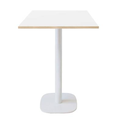 Mange-debout pied blanc 60x60cm blanc chant bois - intérieur - RestooTab