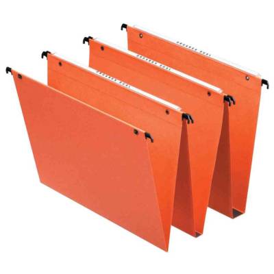 Lot de 25 dossiers suspendus en kraft Orange pour tiroirs Dual fond V - ESSELTE