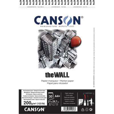 Bloc 30 Feuilles Dessin Spiralé "The WALL" A4 200 g Blanc Mat Très Lisse - CANSON