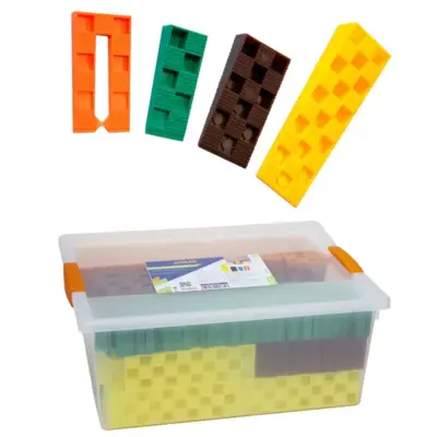 Probox de 245 cales crantées EDMA - 60 oranges + 70 vertes + 7 marrons + 40 jaunes - 188455 - EDMA OUTILLAGE