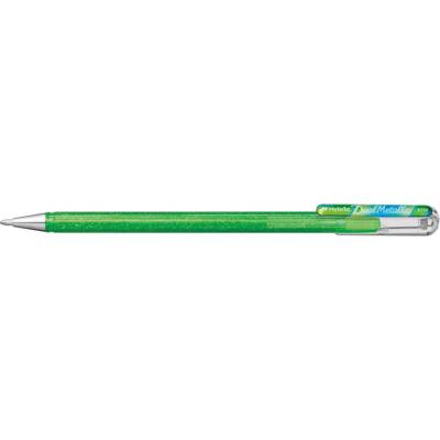 Roller encre gel métallique Dual Metallic, Vert clair + Bleu/Rouge métallique - PENTEL