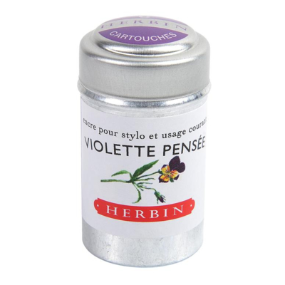 Boîte de 6 cartouches d'encre standard Violette pensée - Herbin