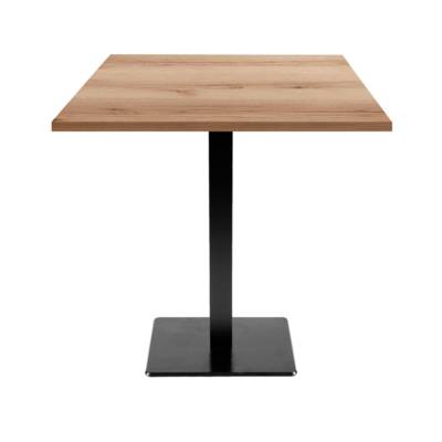 Table pied noir 70x70cm chene delano - intérieur - RestooTab