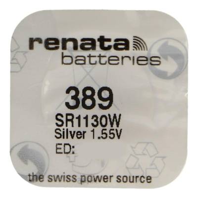Pile bouton Silver Oxyde 389 / SR1130W 0% mercure - RENATA