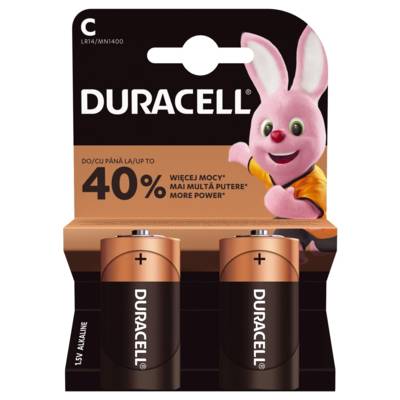 Pack de 2 piles Alcaline type C 1,5V (LR14) - DURACELL