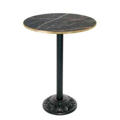 Mange-debout pied noir Ø70cm marbre samas chants laiton - intérieur - RestooTab