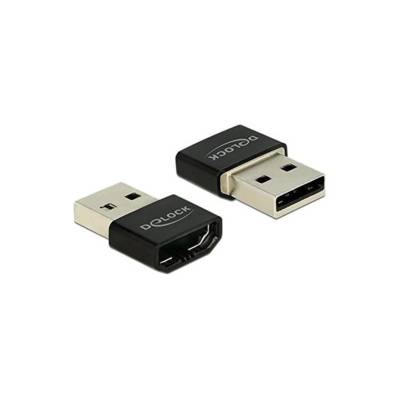 Adaptateur Prise femelle HDMI A vers fiche mâle USB A noir - DELOCK