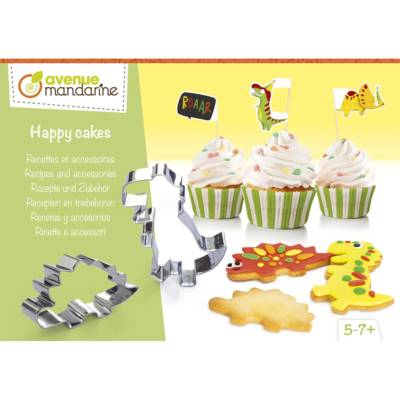 Boîte créative, Happy Cakes, Recettes et accessoires, Dinosaures - AVENUE MANDARINE