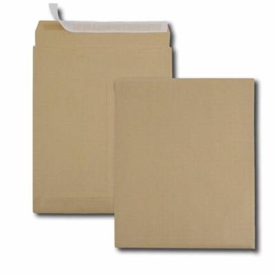 Paquet de 50 sacs à soufflets kraft armé brun 340x465 130 g bande de protection - GPV