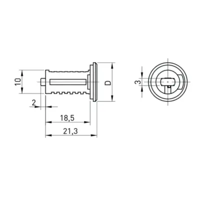Cylindre interchangeable v1 uno avec 2 clefs metal 121.01.001 - OJMAR SA