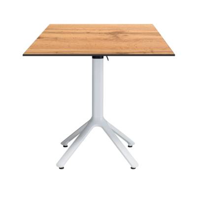 Table rabattable pied blanc 70x70cm chene armor - terrasse - RestooTab