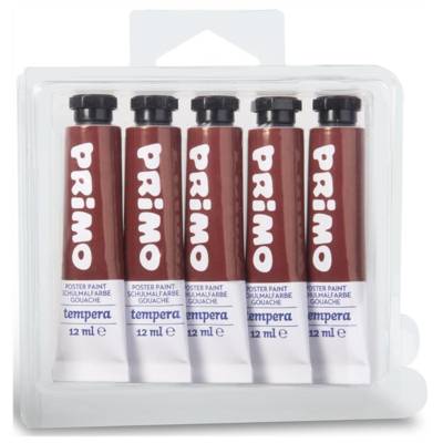 Pack 5 Tubes Aluminium 12ml Peinture Gouache Sienne Brulé 730 - PRIMO