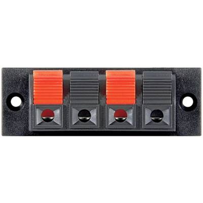 Borniers audio d'enceinte à pinces à 4 poussoirs Noir Rouge - GOOBAY