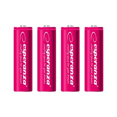 Lot de 4 Piles Rechargeables Ni-MH AA Rouge 2000 mAh - ESPERANZA