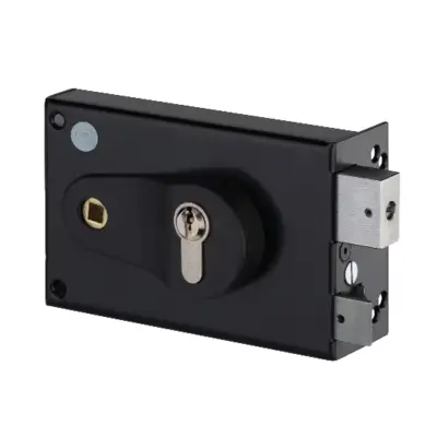 Serrure en applique horizontale - Réglable 52/60 mm - Fouillot droite - Cylindre euro - ND10 9772 - METALUX SAS